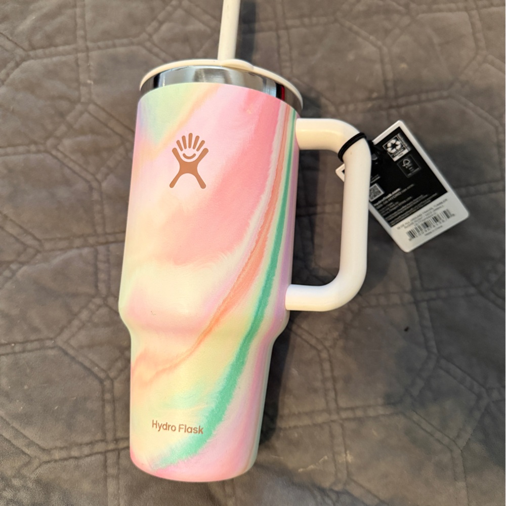 Hydro Flask Multicolor Swirl Tumbler with Straw